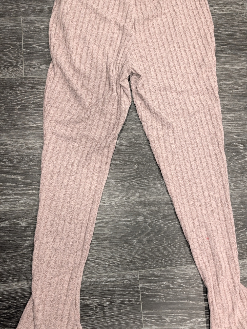 Ribbed Mauve Pink Women's Knit Pants